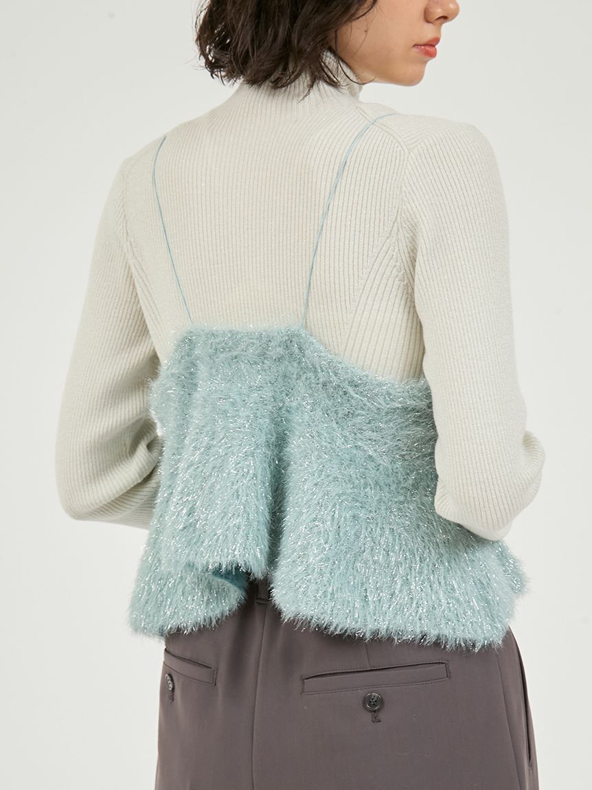 emmi atelier「フェザーラメニットビスチェ」|ニット・セーター|