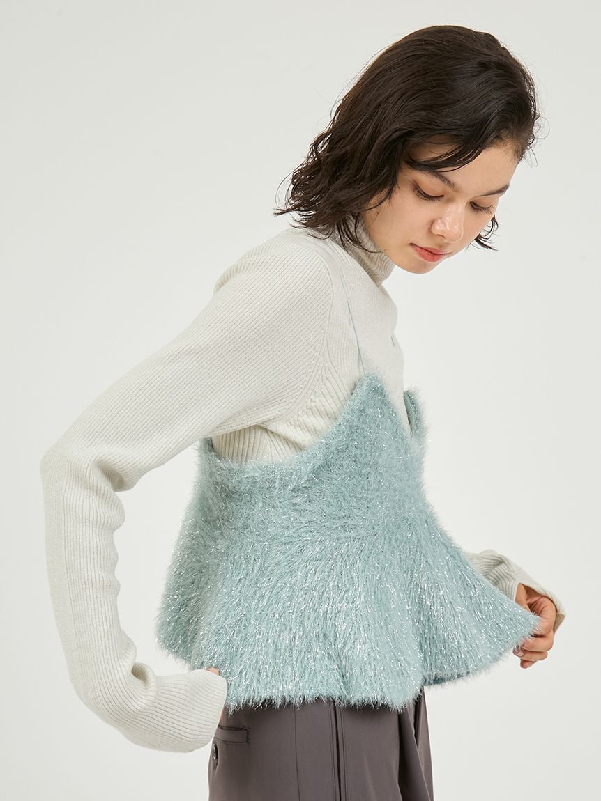 emmi atelier「フェザーラメニットビスチェ」|ニット・セーター|