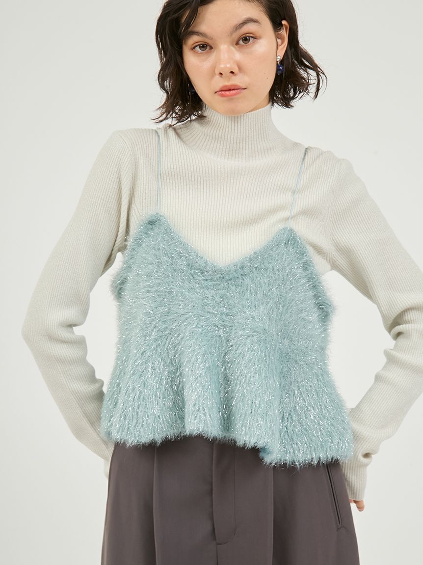 emmi atelier「フェザーラメニットビスチェ」|ニット・セーター|LBLU