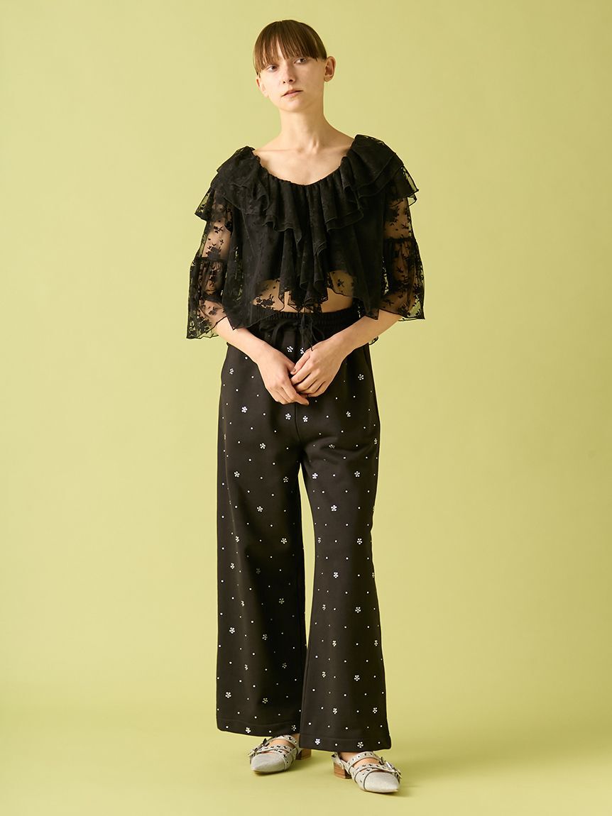 FURFUR「【限定カラー】ビジュー付きスウェットパンツ」|チノ|