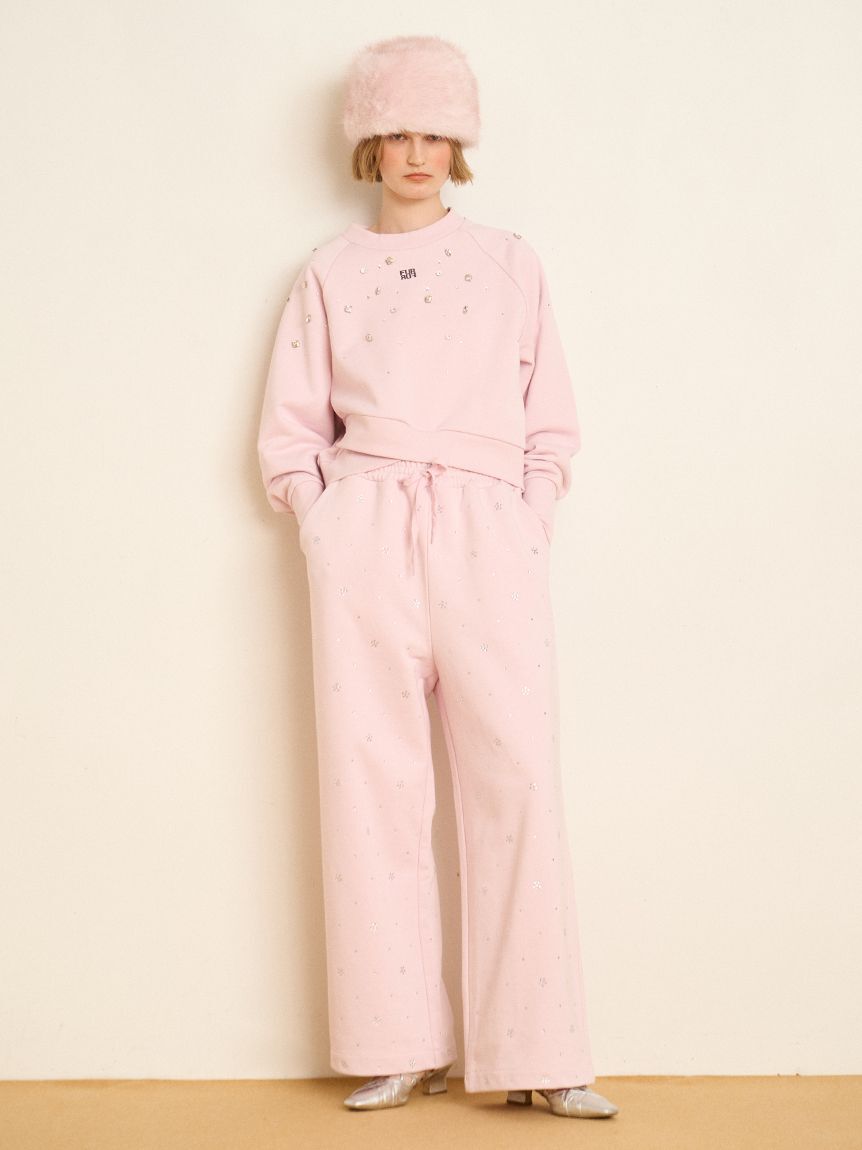 FURFUR「【限定カラー】ビジュー付きスウェットパンツ」|チノ|