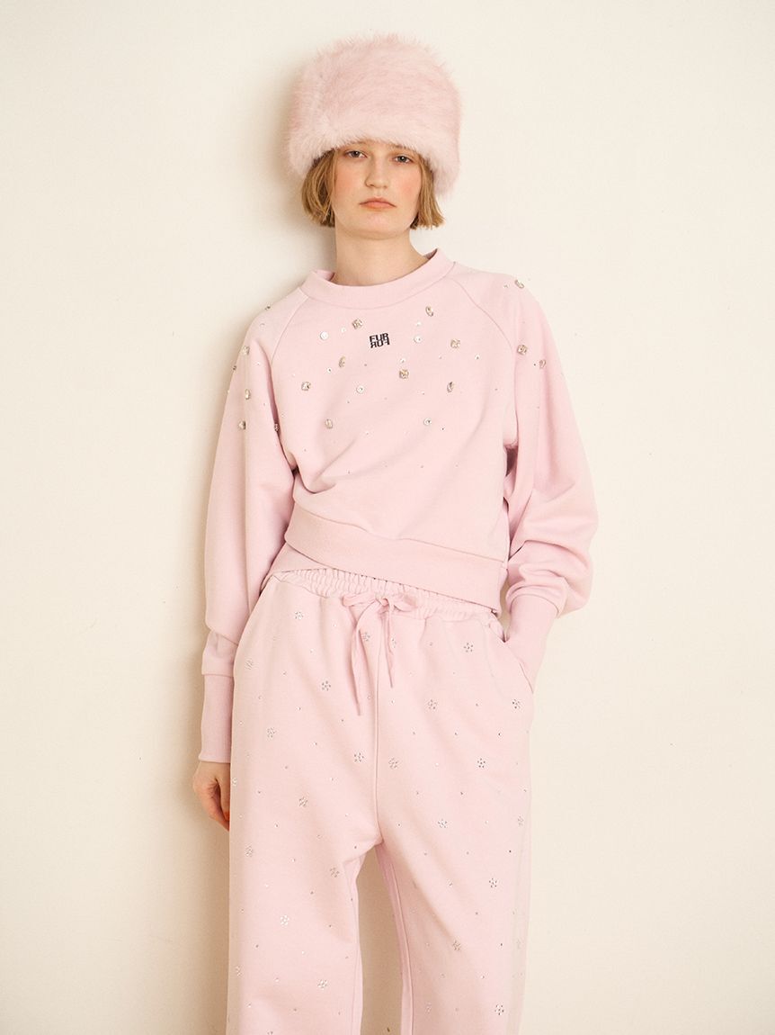 FURFUR「【限定カラー】ビジュー付きスウェットパンツ」|チノ|