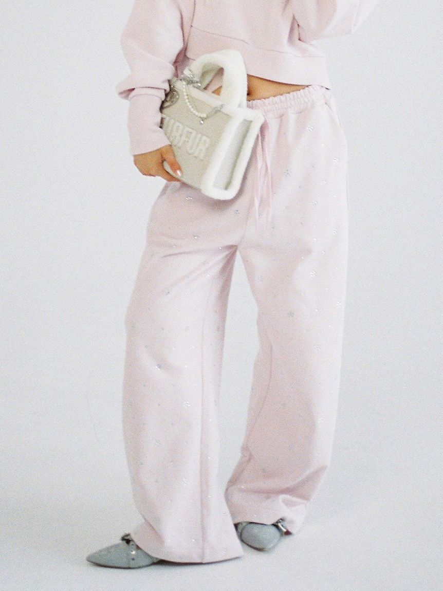 FURFUR「【限定カラー】ビジュー付きスウェットパンツ」|チノ|PNK