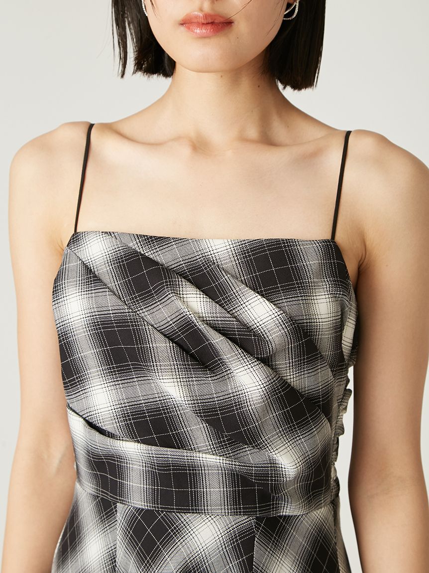 FRAY I.D「オンブレチェックアシメヘムキャミドレス」|ドレス|