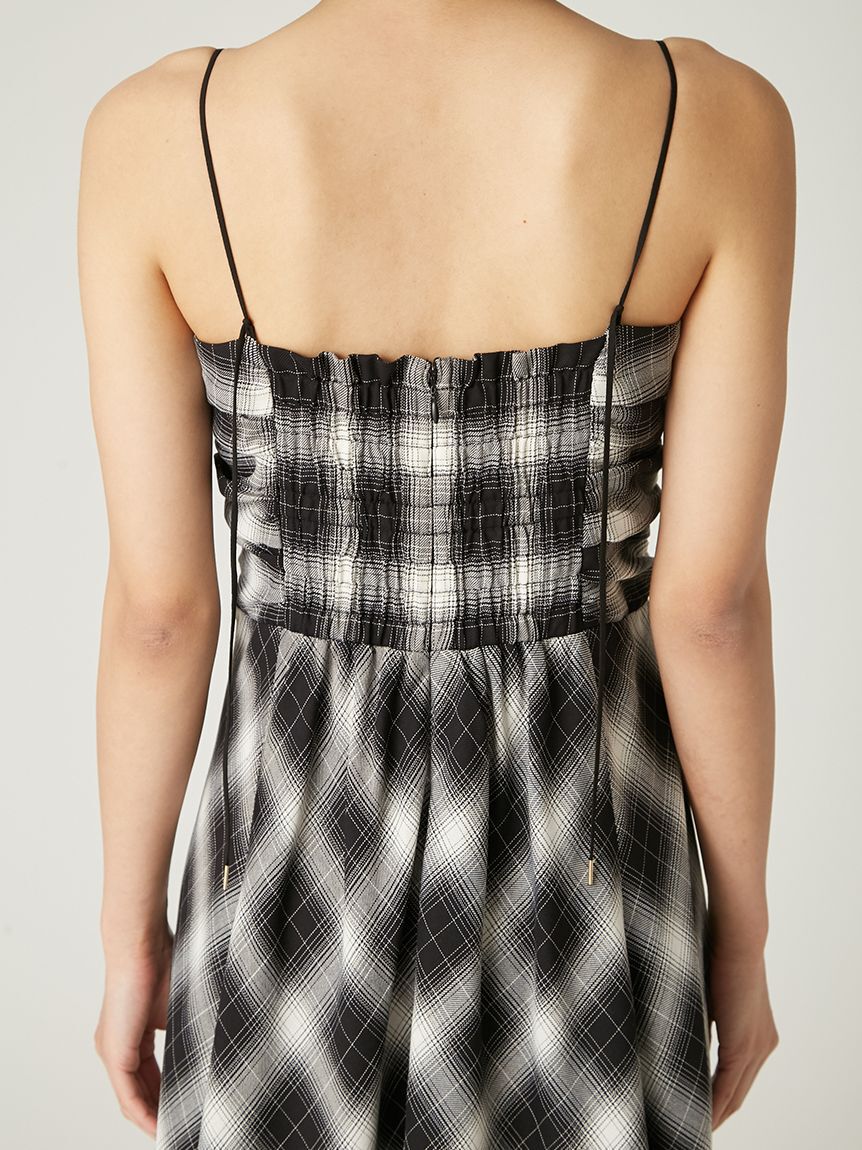 FRAY I.D「オンブレチェックアシメヘムキャミドレス」|ドレス|