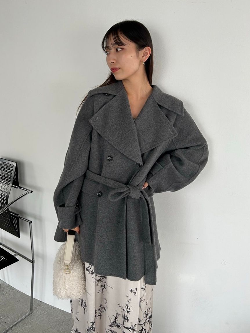 【FRAY I.D】ウールリバーミドルAラインコート ウールリバーミドルAラインコート | フレイ アイディー(FRAY I.D