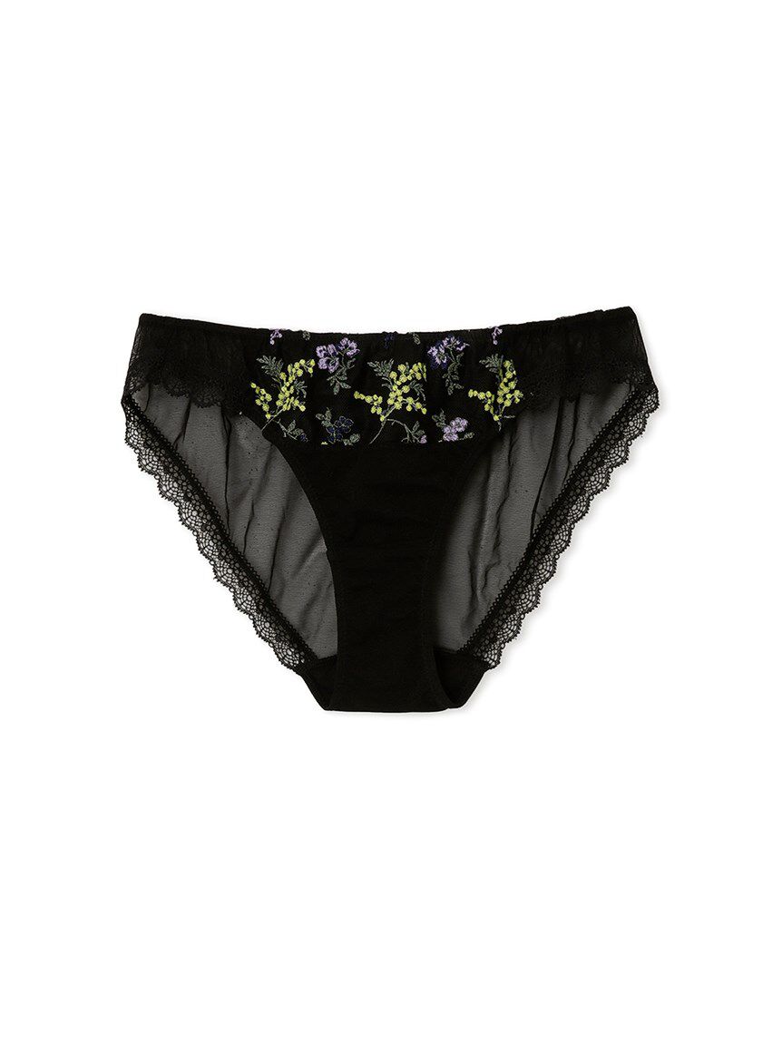 LILY BROWN Lingerie「【LILY BROWN Lingerie】ミモザ エンブロイダリーレース ショーツ」|インナー|BLK