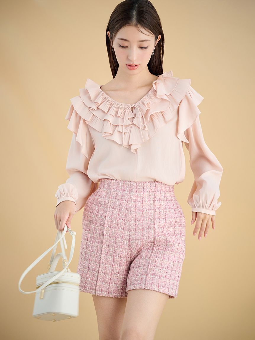 CELFORD「シャーリングギャザー割繊ブラウス」|シャツ・ブラウス|