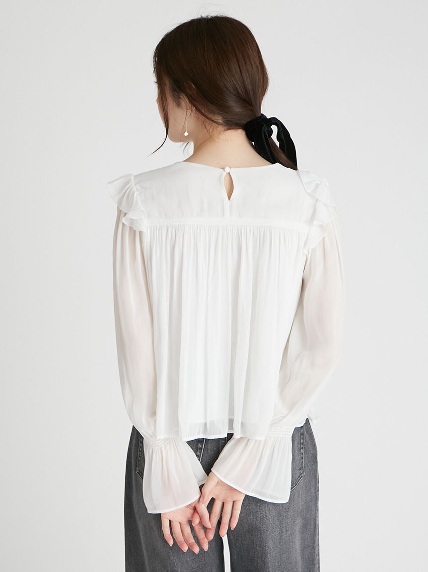 CELFORD「シャーリングギャザー割繊ブラウス」|シャツ・ブラウス|