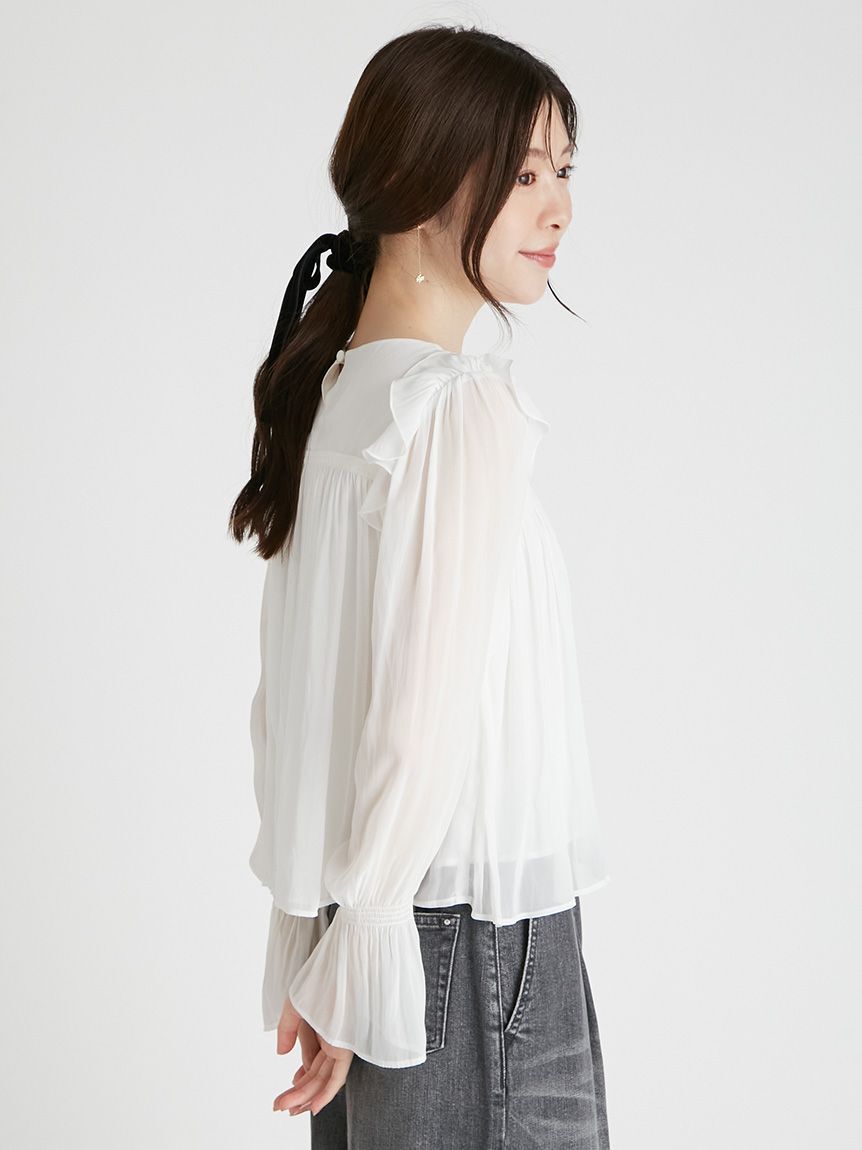 CELFORD「シャーリングギャザー割繊ブラウス」|シャツ・ブラウス|