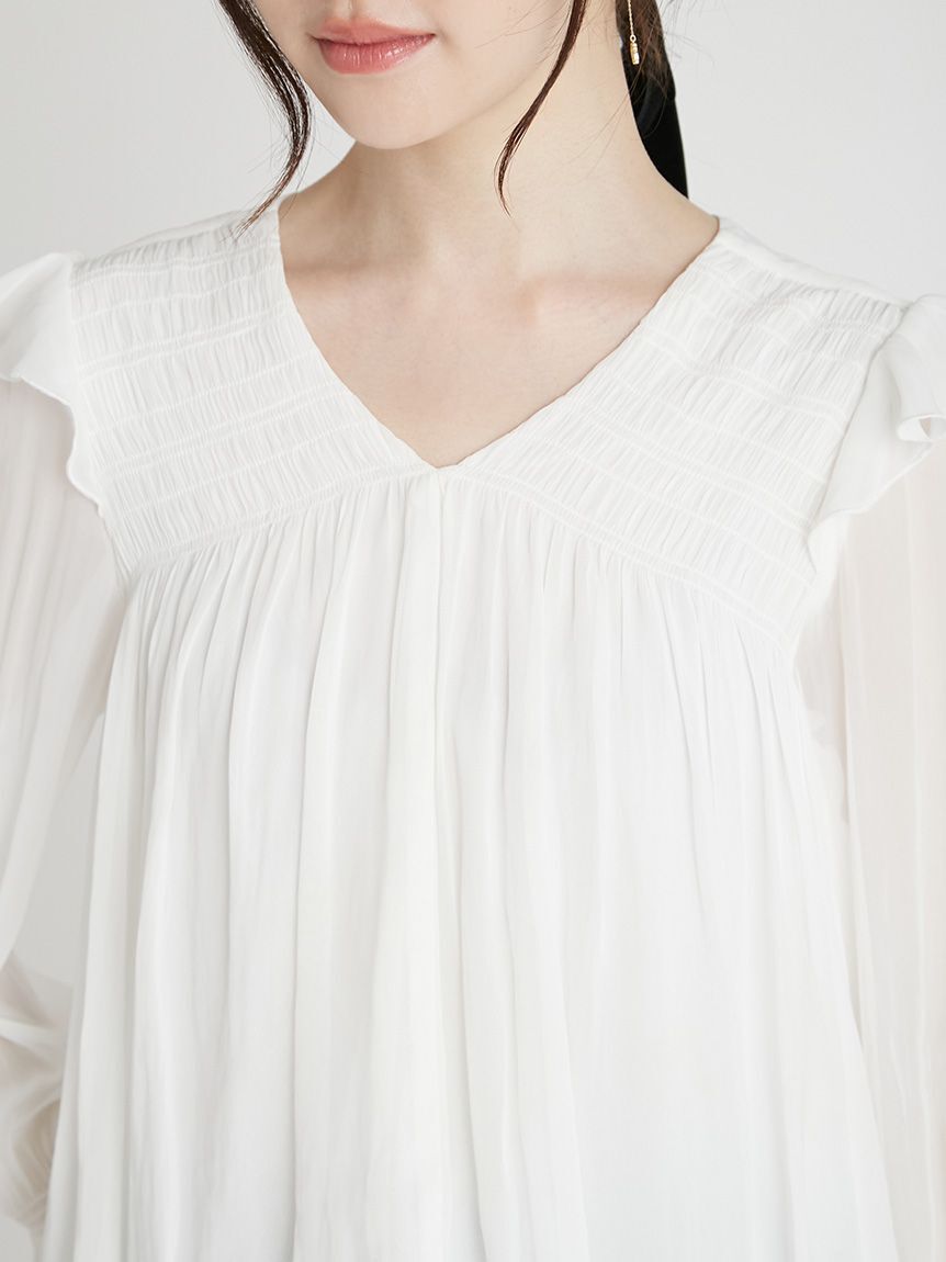 CELFORD「シャーリングギャザー割繊ブラウス」|シャツ・ブラウス|