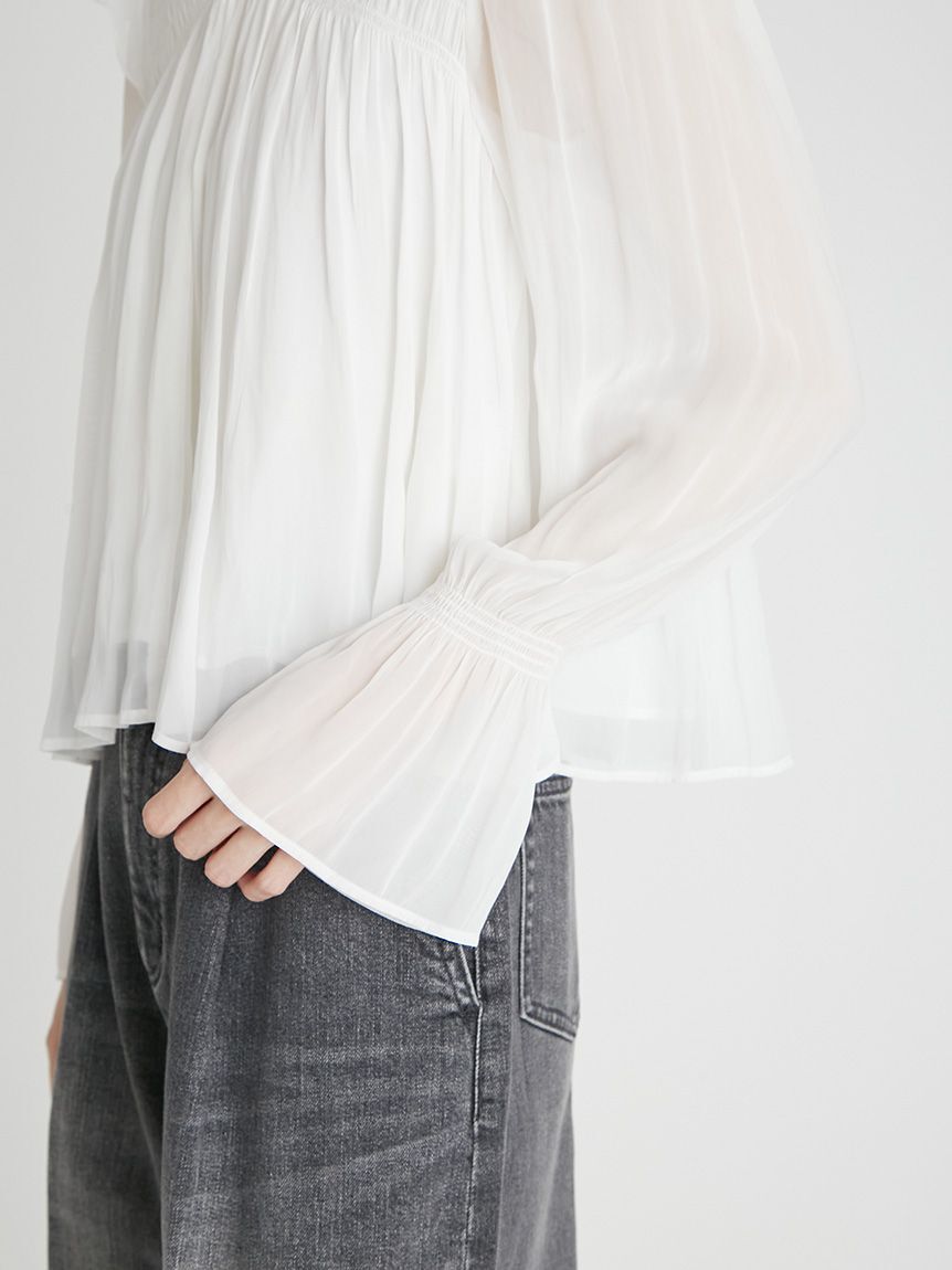 CELFORD「シャーリングギャザー割繊ブラウス」|シャツ・ブラウス|