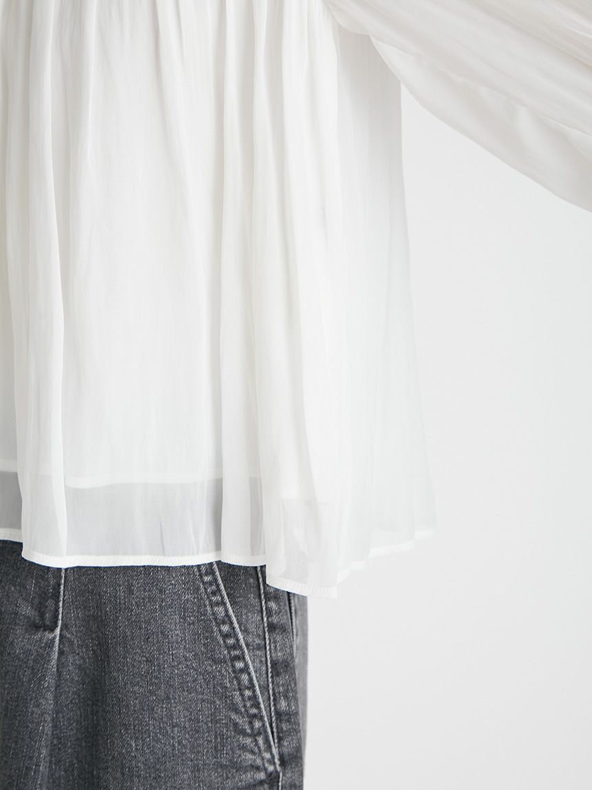 CELFORD「シャーリングギャザー割繊ブラウス」|シャツ・ブラウス|