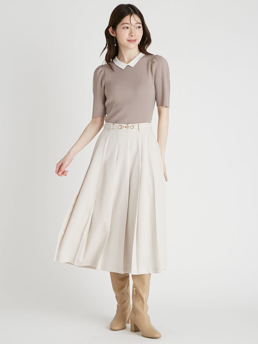 CELFORD「シルクブレンド衿付きニットプルオーバー」|ニット・セーター|