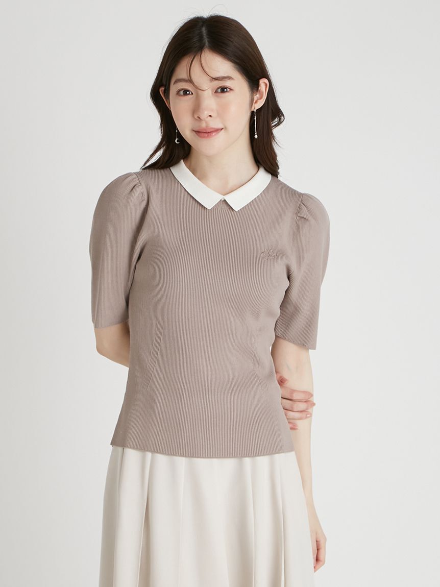 CELFORD「シルクブレンド衿付きニットプルオーバー」|ニット・セーター|
