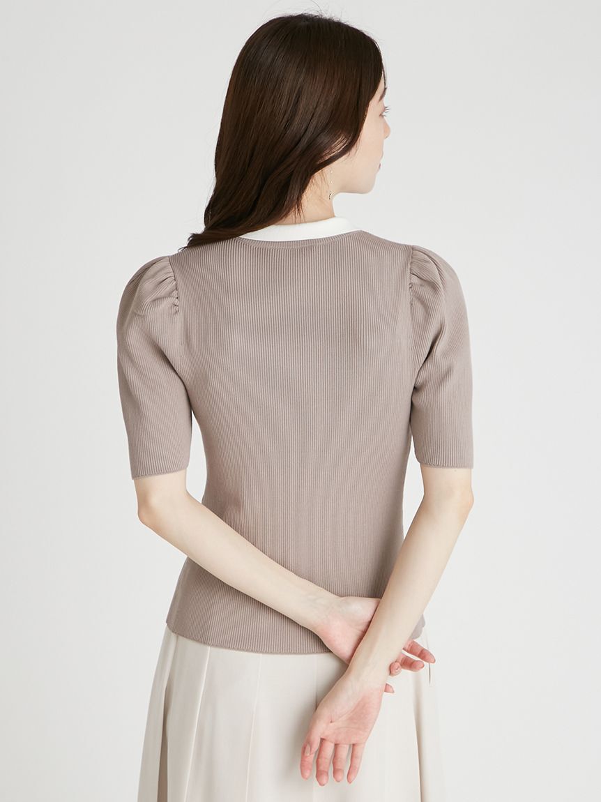 CELFORD「シルクブレンド衿付きニットプルオーバー」|ニット・セーター|