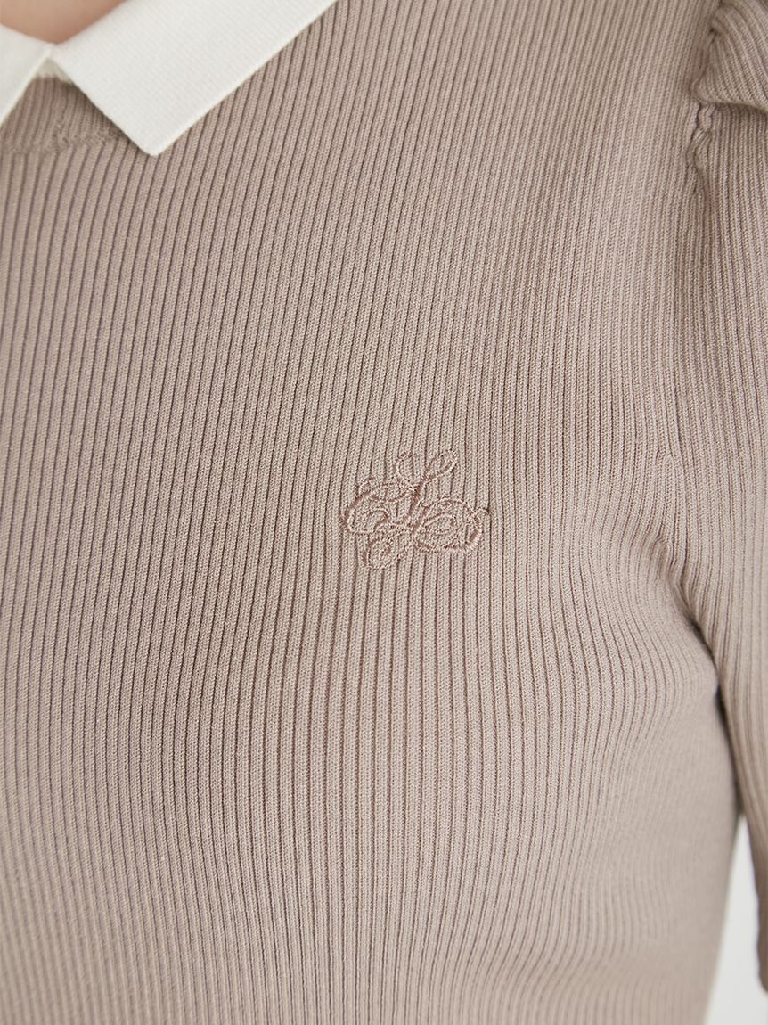 CELFORD「シルクブレンド衿付きニットプルオーバー」|ニット・セーター|