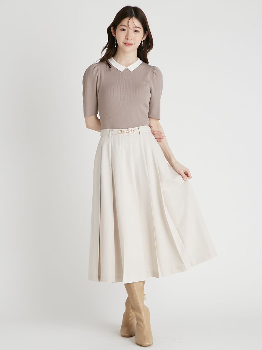 CELFORD「シルクブレンド衿付きニットプルオーバー」|ニット・セーター|