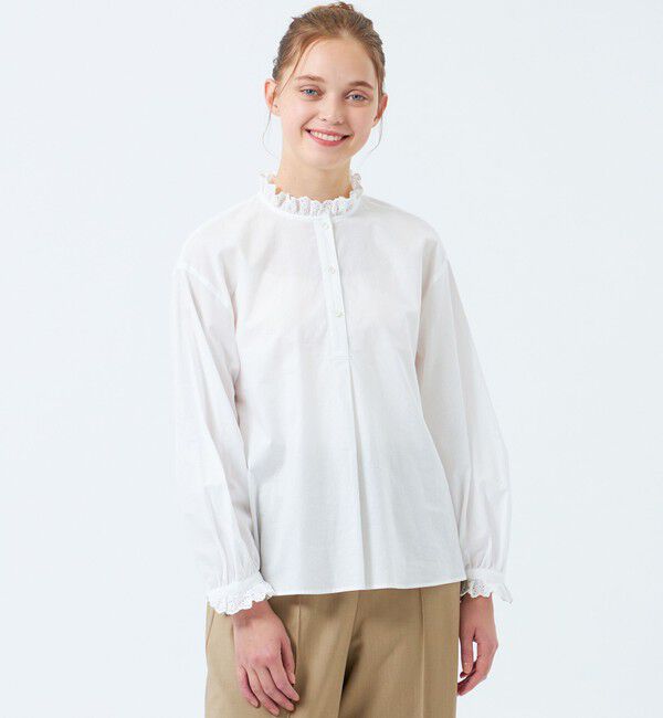 MACKINTOSH PHILOSOPHY「レースカラーブラウス」|シャツ・ブラウス|オフホワイト