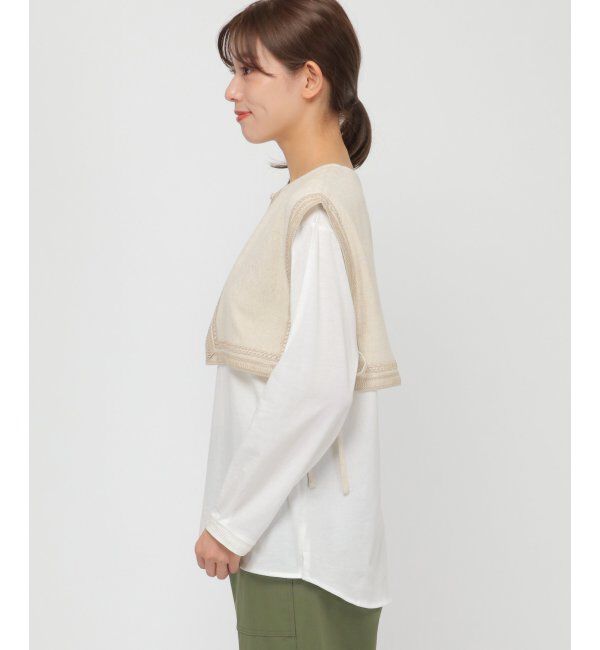 Lbc with Life「つけ襟付き刺繍ロンT」|その他|