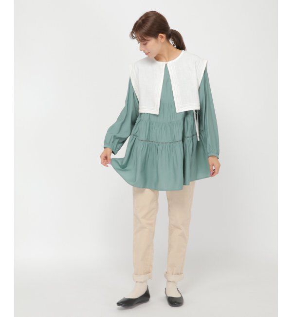 Lbc with Life「つけ襟付き刺繍ロンT」|その他|