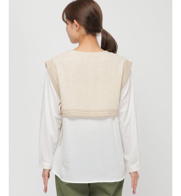 Lbc with Life「つけ襟付き刺繍ロンT」|その他|