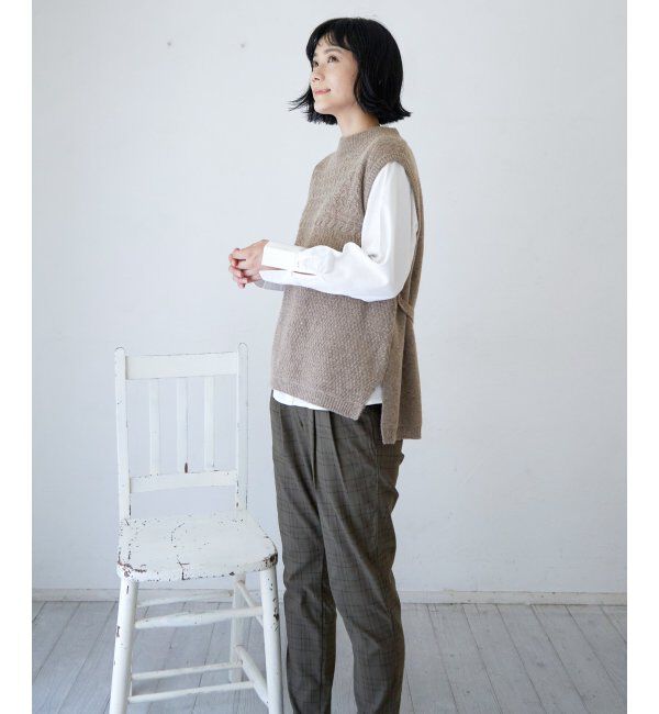 Lbc with Life「ウール混バックシャンリボンベスト」|ニット・セーター|