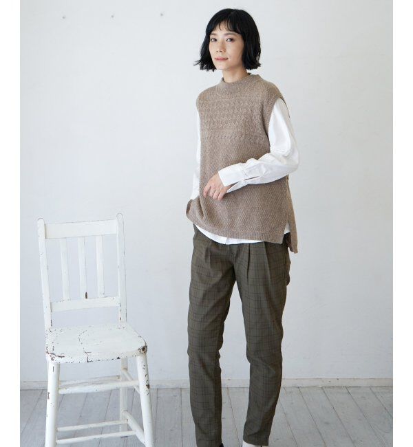 Lbc with Life「ウール混バックシャンリボンベスト」|ニット・セーター|