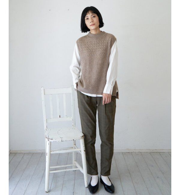 Lbc with Life「ウール混バックシャンリボンベスト」|ニット・セーター|