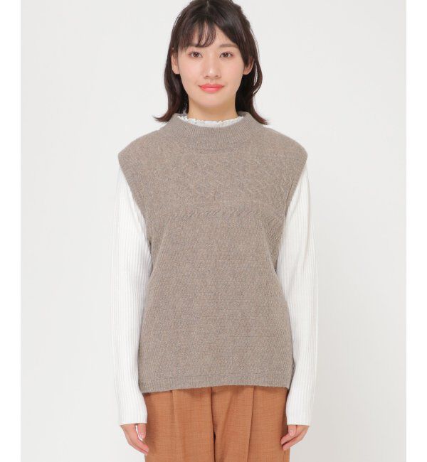 Lbc with Life「ウール混バックシャンリボンベスト」|ニット・セーター|