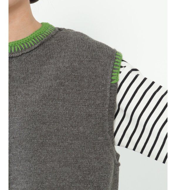 Lbc with Life「アシメハンドステッチニットベスト」|ニット・セーター|