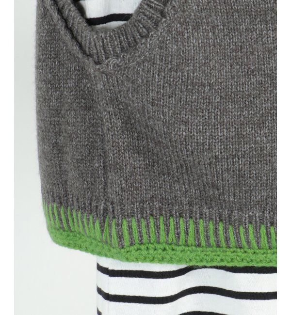 Lbc with Life「アシメハンドステッチニットベスト」|ニット・セーター|