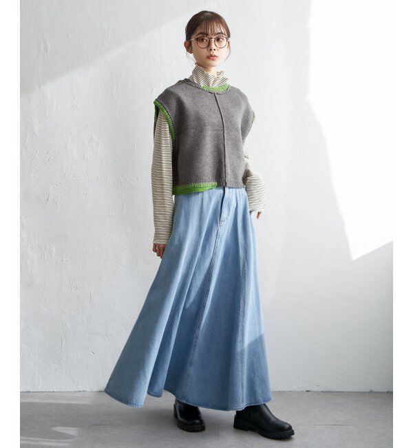 Lbc with Life「アシメハンドステッチニットベスト」|ニット・セーター|