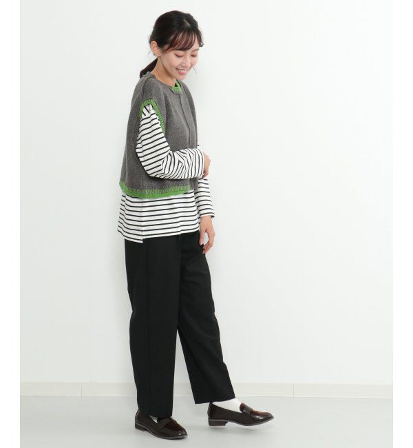 Lbc with Life「アシメハンドステッチニットベスト」|ニット・セーター|