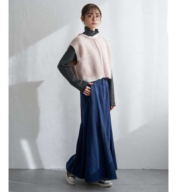 Lbc with Life「アシメハンドステッチニットベスト」|ニット・セーター|