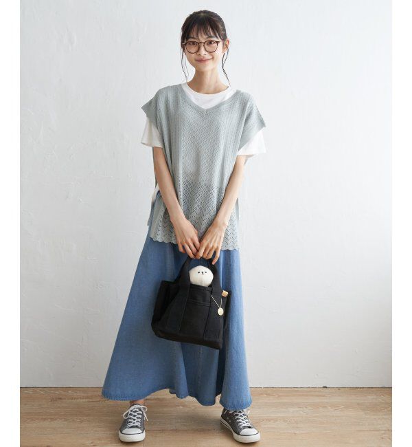 Lbc with Life「透かし編み裾スカラップベスト」|ニット・セーター|