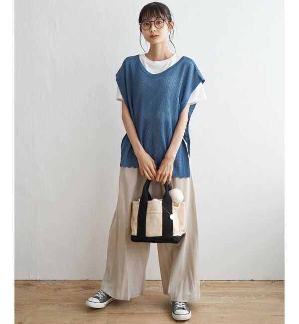 Lbc with Life「透かし編み裾スカラップベスト」|ニット・セーター|