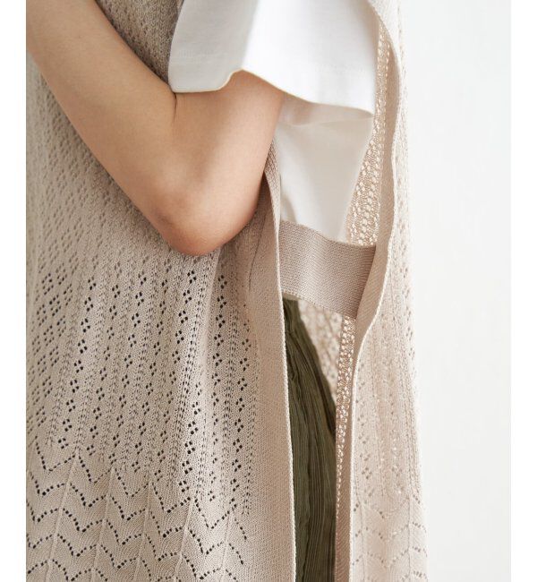 Lbc with Life「透かし編み裾スカラップベスト」|ニット・セーター|