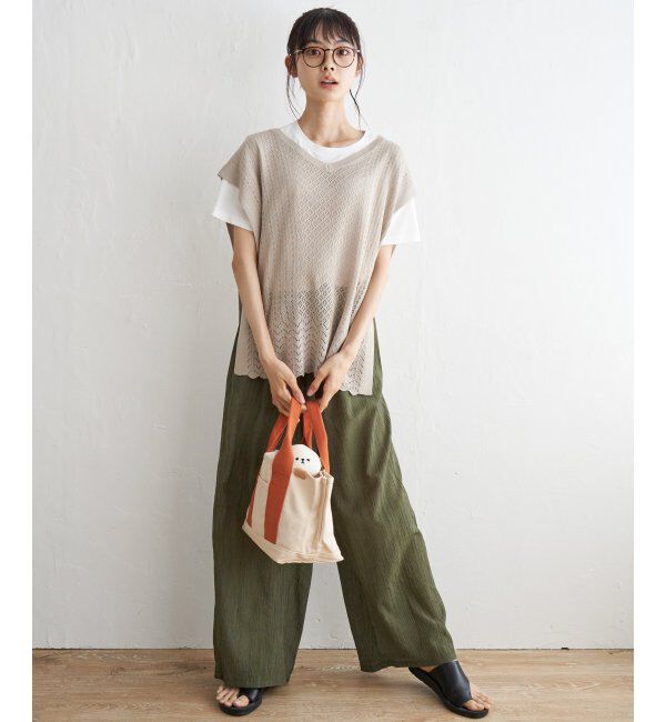 Lbc with Life「透かし編み裾スカラップベスト」|ニット・セーター|