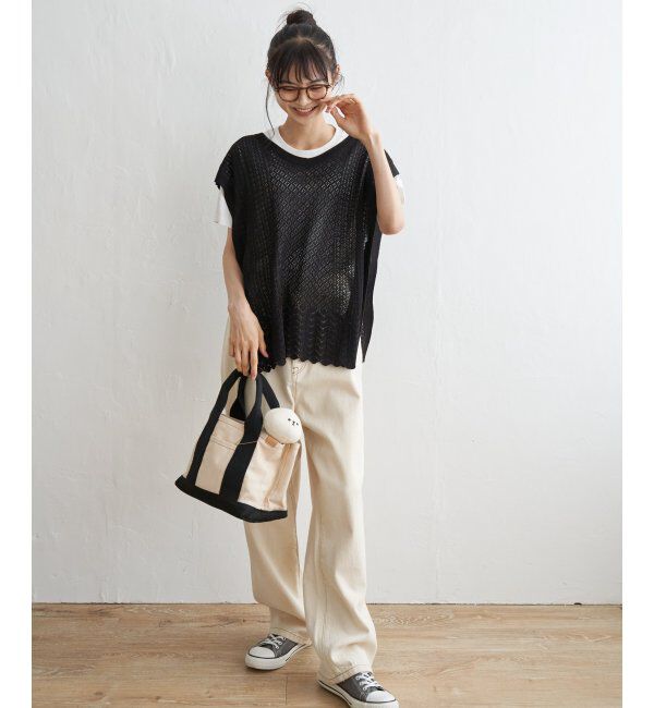 Lbc with Life「透かし編み裾スカラップベスト」|ニット・セーター|