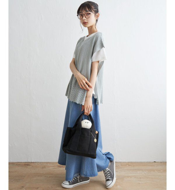 Lbc with Life「透かし編み裾スカラップベスト」|ニット・セーター|