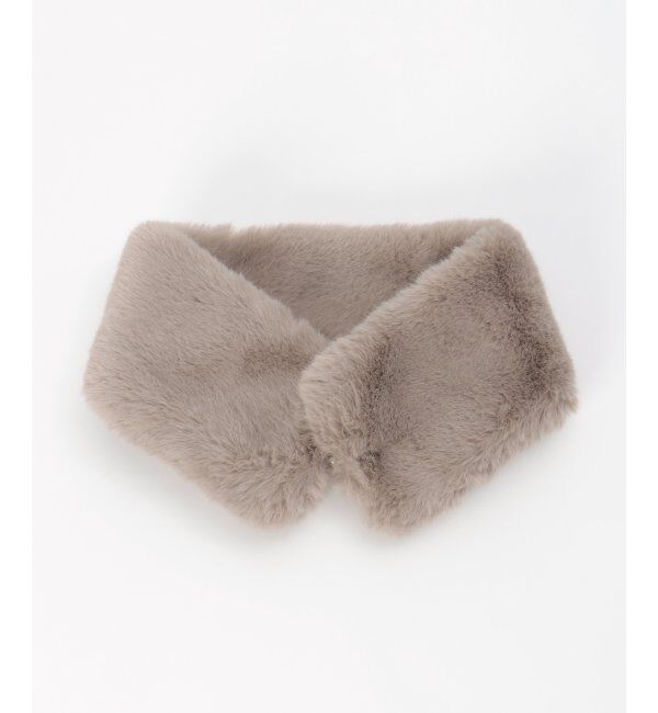 Lbc with Life「フェイクファーマグネットティペット」|マフラー|グレイ