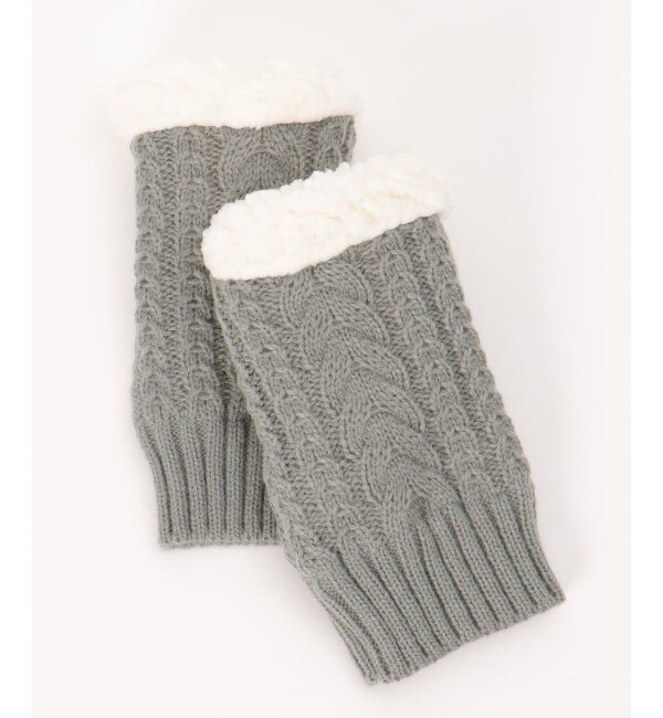 Lbc with Life「縄柄リンクスハンドウォーマー」|手袋|グレイ