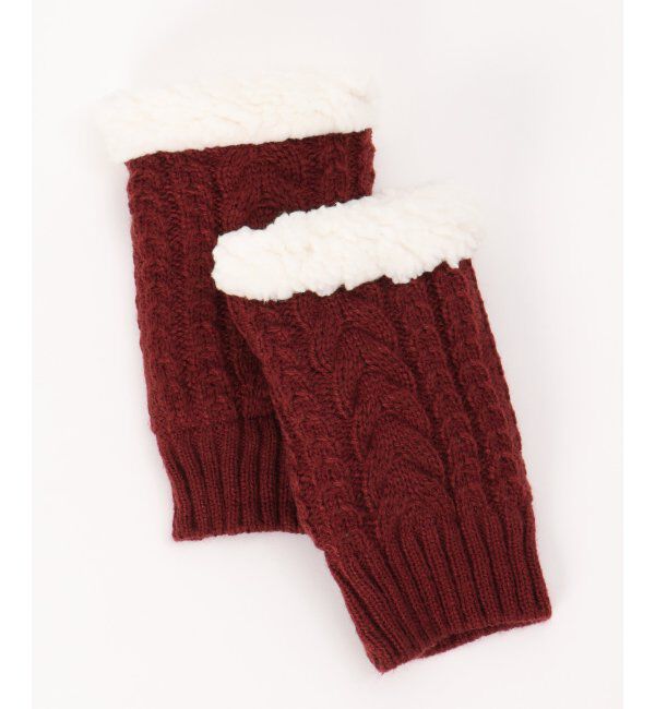 Lbc with Life「縄柄リンクスハンドウォーマー」|手袋|レッド