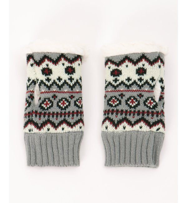 Lbc with Life「ノルディック柄ハンドウォーマー」|手袋|