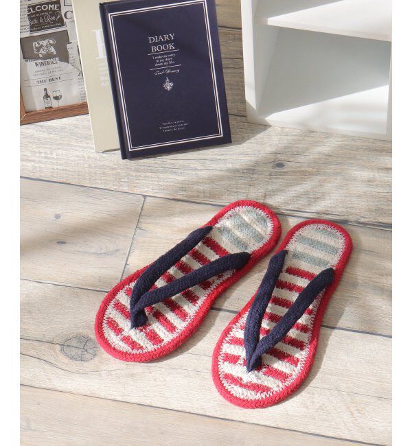 Lbc with Life「ボーダー柄コットンサンダル」|ルームシューズ|