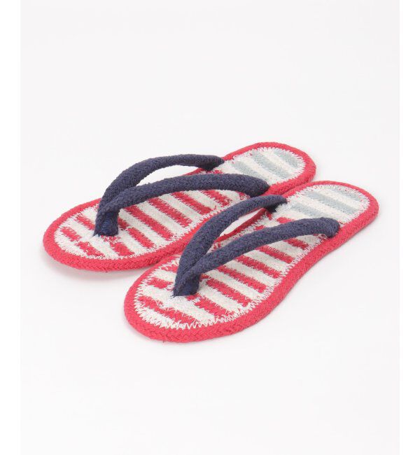Lbc with Life「ボーダー柄コットンサンダル」|ルームシューズ|