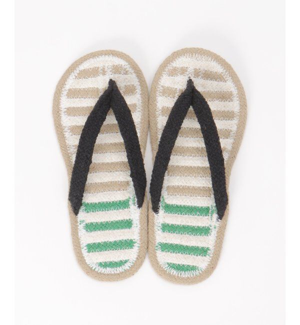 Lbc with Life「ボーダー柄コットンサンダル」|ルームシューズ|