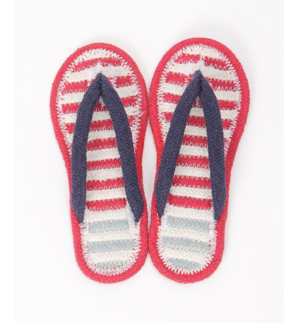 Lbc with Life「ボーダー柄コットンサンダル」|ルームシューズ|