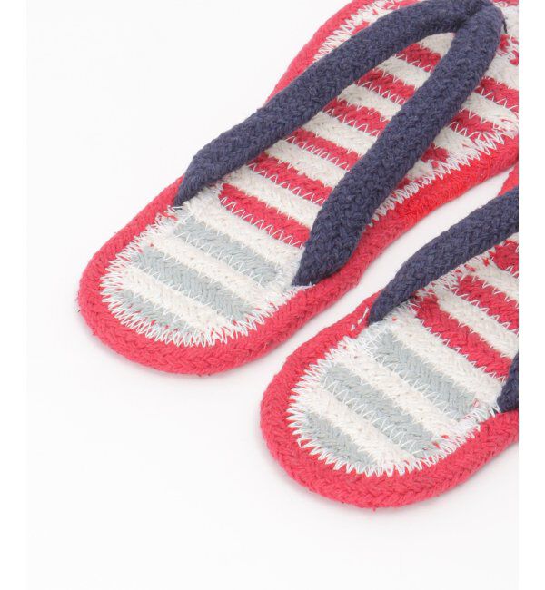 Lbc with Life「ボーダー柄コットンサンダル」|ルームシューズ|